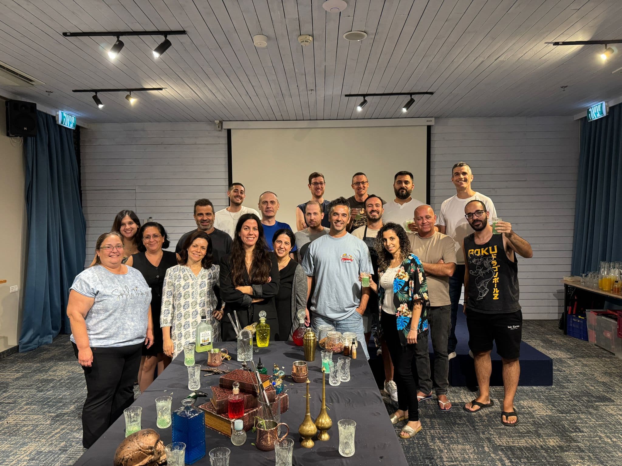 Tomax team at an indoor team-building evening
